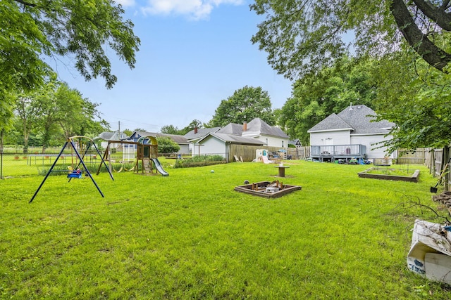 2116 N Main Ave, Springfield, MO 65803 - fenced backyard with a playground