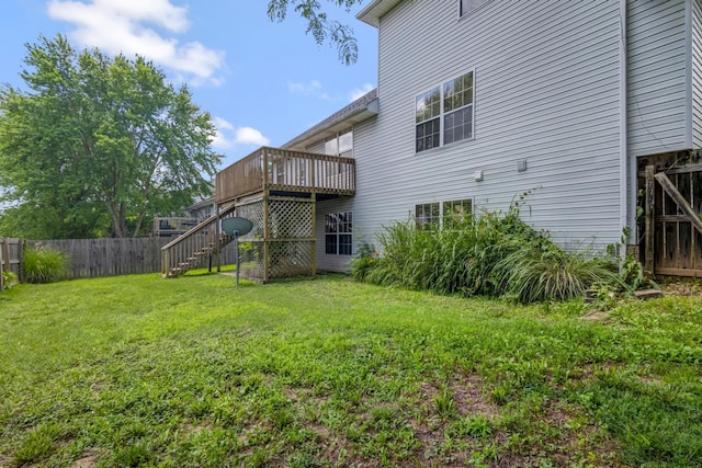 5590 S Aaron Ave, Springfield, MO 65810 - view of yard with a deck and stairway