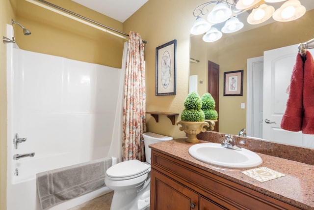 110 Stillwood Dr, Branson, MO 65616 - full bath with shower / tub combo, vanity, and a chandelier