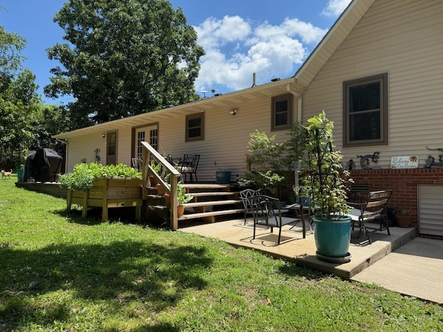 16051 Mo 142, Thayer, MO 65791 - back of house featuring a yard, a deck, and a patio area