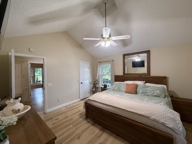 16051 Mo 142, Thayer, MO 65791 - bedroom with light wood finished floors, a ceiling fan, and high vaulted ceiling