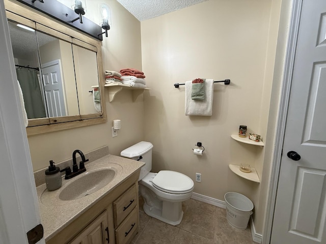 16051 Mo 142, Thayer, MO 65791 - bathroom featuring vanity, a textured ceiling, and tile patterned flooring