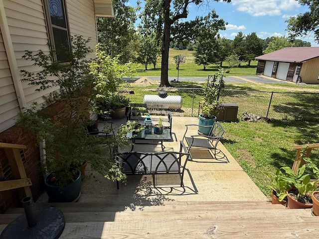 16051 Mo 142, Thayer, MO 65791 - deck with a garage and a patio area