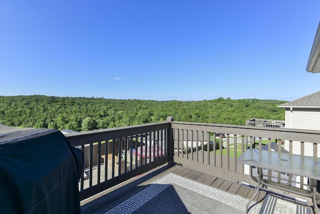440 Spring Meadow Pkwy, Branson, MO 65616 - deck featuring a forest view and area for grilling