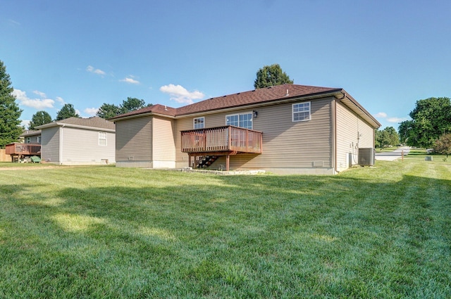 1603 W Robin St, Ozark, MO 65721 - back of house with a yard and a deck