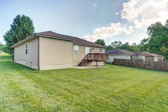 1603 W Robin St, Ozark, MO 65721 - rear view of house featuring a wooden deck and stairway