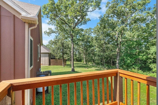 253 Cedar Glade Dr, Branson West, MO 65737 - wooden terrace featuring a lawn