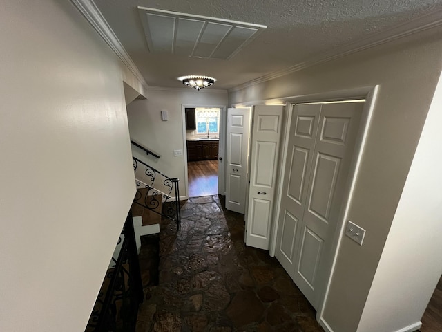 805 E 13th St, Cassville, MO 65625 - corridor featuring ornamental molding and stairway