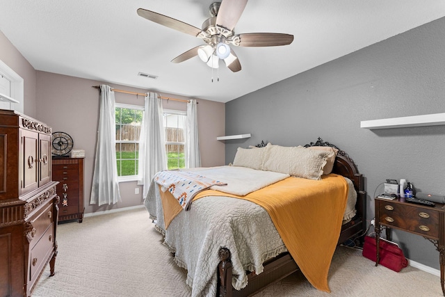 295 Deer Run Rd, Branson, MO 65616 - bedroom with light carpet and ceiling fan