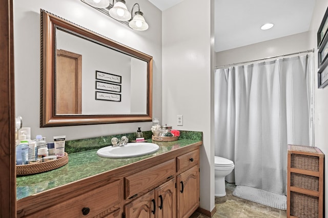 1617 Alexandra Dr, Carthage, MO 64836 - bathroom with vanity, heating unit, and curtained shower