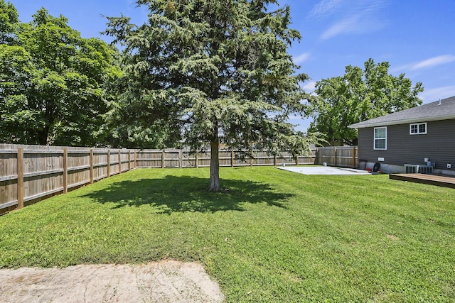3539 S Walnut Hill Dr, Springfield, MO 65807 - fenced backyard with a patio area