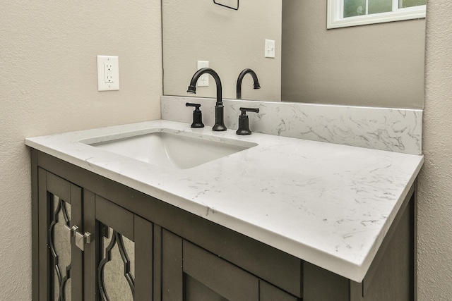 3539 S Walnut Hill Dr, Springfield, MO 65807 - bathroom view of vanity and a textured wall