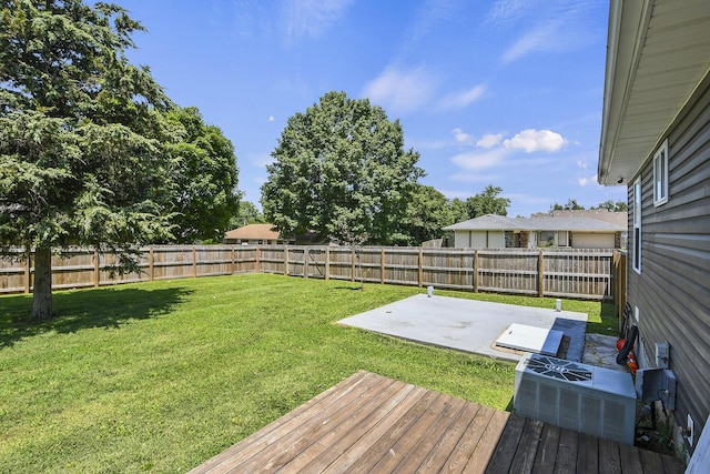 3539 S Walnut Hill Dr, Springfield, MO 65807 - fenced backyard with a patio and a wooden deck