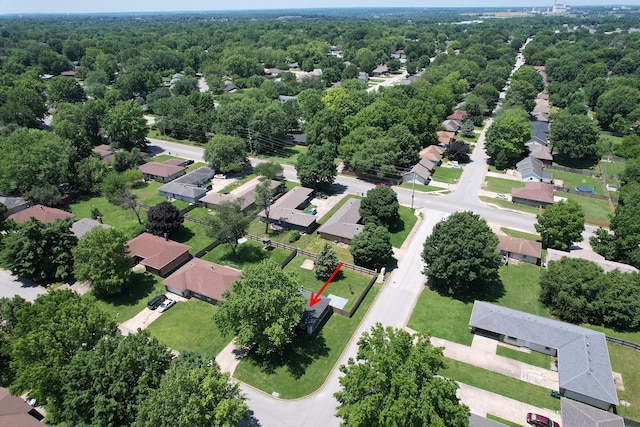 3539 S Walnut Hill Dr, Springfield, MO 65807 - aerial perspective of suburban area featuring a heavily wooded area