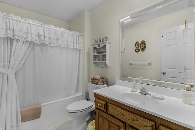 3416 S Barnes Ave, Springfield, MO 65804 - bathroom with vanity, tile patterned floors, and shower / tub combo with curtain