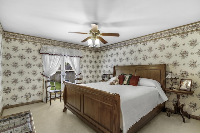 3416 S Barnes Ave, Springfield, MO 65804 - bedroom with light colored carpet and ceiling fan