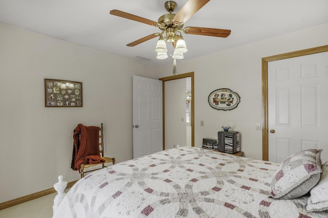 3416 S Barnes Ave, Springfield, MO 65804 - bedroom with carpet and ceiling fan