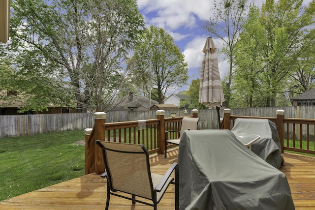 3416 S Barnes Ave, Springfield, MO 65804 - wooden deck with a fenced backyard