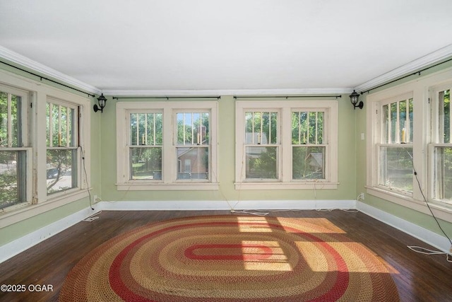 802 Hampton Pl, Joplin, MO 64801 - unfurnished sunroom with wood finished floors, plenty of natural light, and crown molding