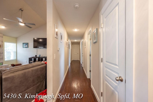 5430 S Kimbrough Ave, Springfield, MO 65810 - hallway with dark wood finished floors and recessed lighting