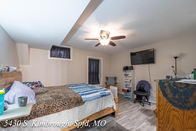 5430 S Kimbrough Ave, Springfield, MO 65810 - bedroom featuring light wood-type flooring and ceiling fan