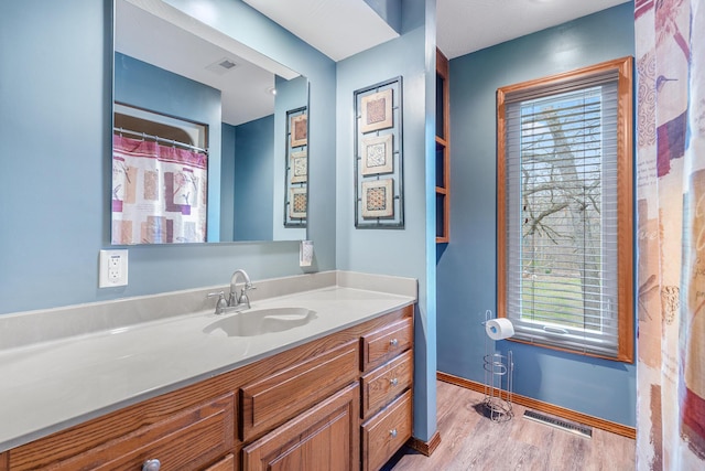 6585 N Farm Rd 61, Walnut Grove, MO 65770 - full bath with vanity, wood finished floors, and healthy amount of natural light