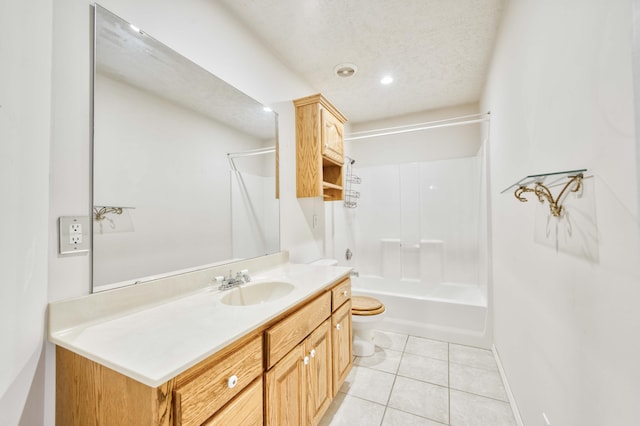 784 S 17th St, Ozark, MO 65721 - full bath featuring vanity, tile patterned flooring, bathtub / shower combination, and a textured ceiling
