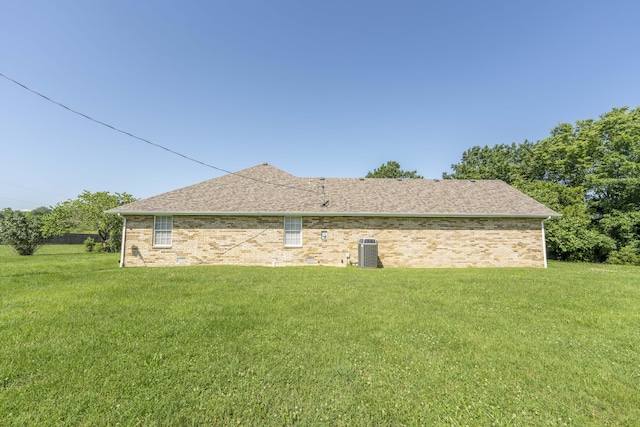 784 S 17th St, Ozark, MO 65721 - view of side of home featuring a yard, brick siding, and roof with shingles
