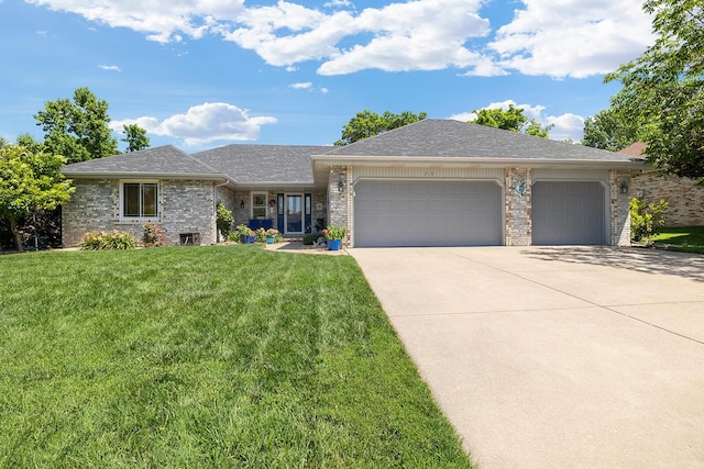 715 W Wasson St, Nixa, MO 65714 - single story home with an attached garage, driveway, a front lawn, brick siding, and a shingled roof