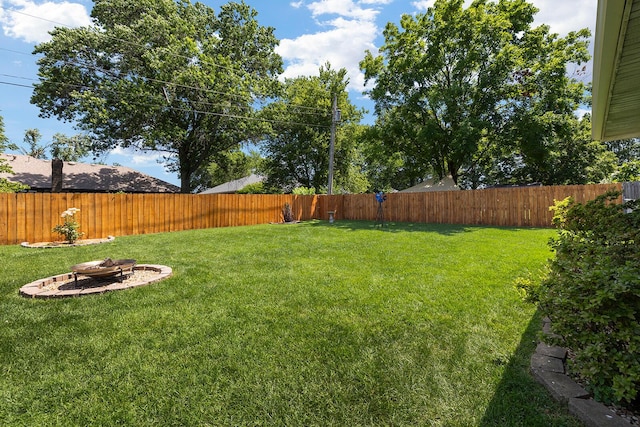 715 W Wasson St, Nixa, MO 65714 - fenced backyard featuring an outdoor fire pit