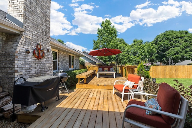 715 W Wasson St, Nixa, MO 65714 - wooden terrace featuring area for grilling