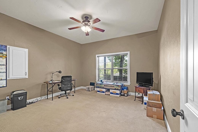 2741 Summit Dr, Joplin, MO 64804 - carpeted office with a ceiling fan and baseboards