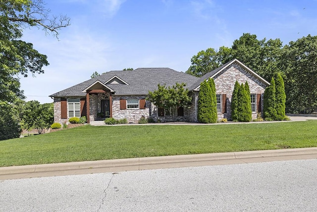 2741 Summit Dr, Joplin, MO 64804 - craftsman-style home with a front yard and brick siding