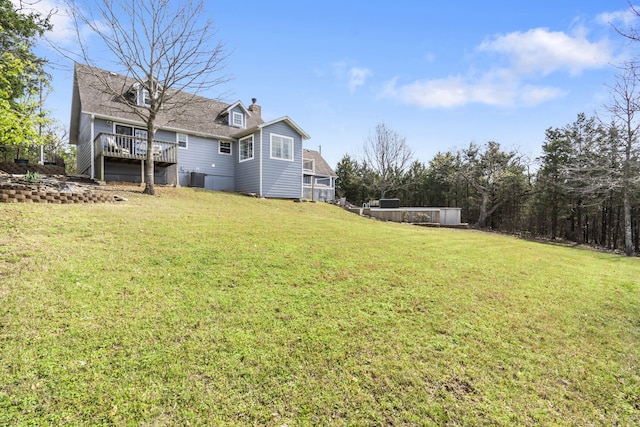 859 Crows Nest Trl, Branson, MO 65616 - view of grassy yard featuring a wooden deck