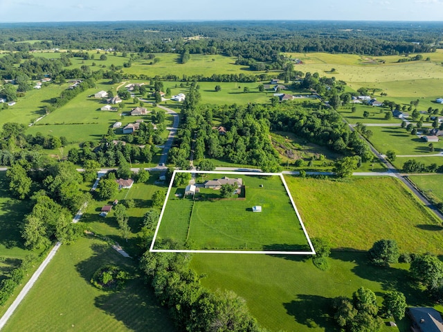 1035 Scenic View Rd, Ozark, MO 65721 - aerial view of sparsely populated area featuring property boundaries highlighted