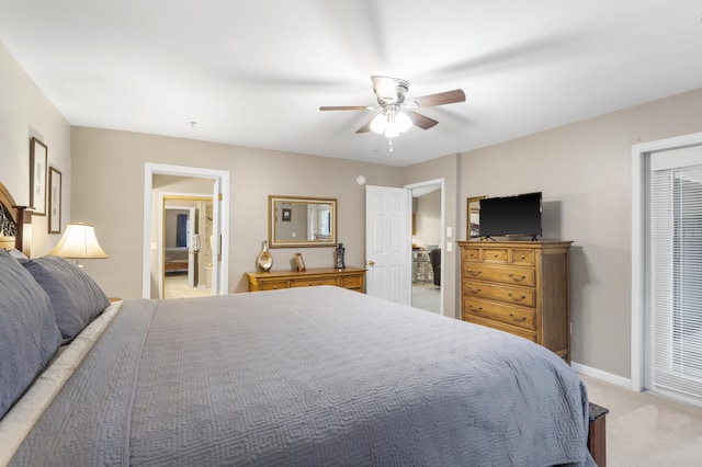 350 Wildwood Dr S Unit 31, Branson, MO 65616 - bedroom with light colored carpet and ceiling fan
