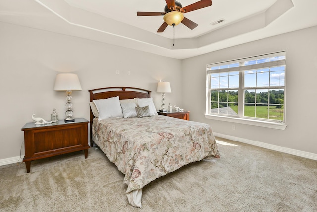 180 Grace Chapel Rd Unit 220, Blue Eye, MO 65611 - carpeted bedroom with a raised ceiling and ceiling fan