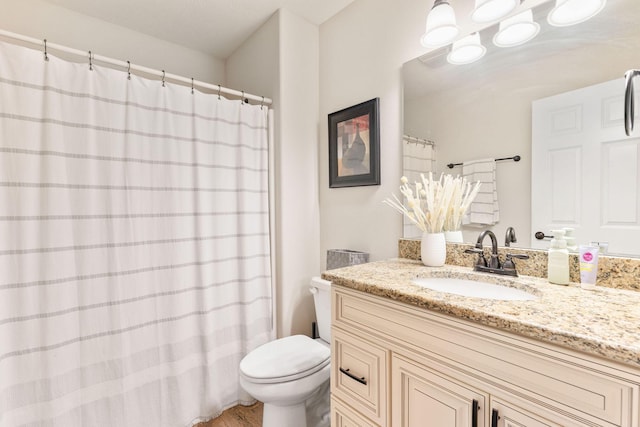 1865 Morningside Falls Blvd, Blue Eye, MO 65611 - bathroom featuring vanity, wood finished floors, and a shower with shower curtain