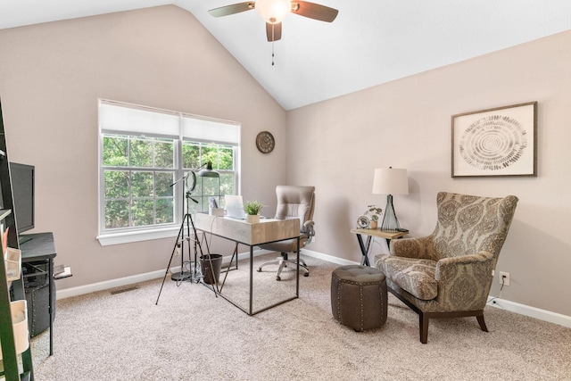 1865 Morningside Falls Blvd, Blue Eye, MO 65611 - carpeted office with ceiling fan and high vaulted ceiling