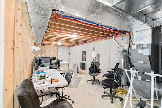 1865 Morningside Falls Blvd, Blue Eye, MO 65611 - unfinished basement featuring an office area and water heater