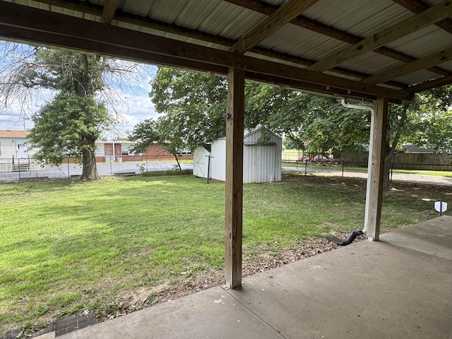 606 E Prairie Ln, Ash Grove, MO 65604 - view of yard featuring a storage shed and a patio