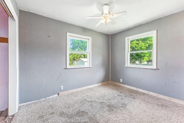 621 E Cleveland St, Seymour, MO 65746 - empty room featuring ceiling fan, carpet flooring, and a textured ceiling