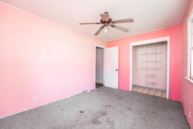 621 E Cleveland St, Seymour, MO 65746 - unfurnished bedroom featuring carpet flooring, ceiling fan, and a closet