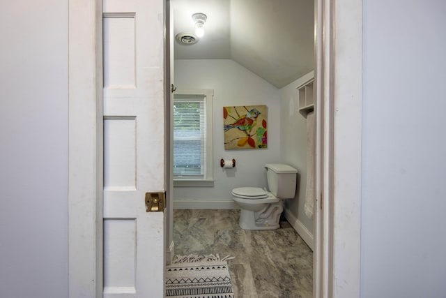 1510 E Mcdaniel St, Springfield, MO 65802 - bathroom featuring toilet and lofted ceiling