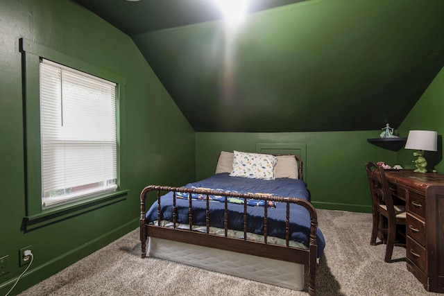 1510 E Mcdaniel St, Springfield, MO 65802 - carpeted bedroom featuring vaulted ceiling and multiple windows