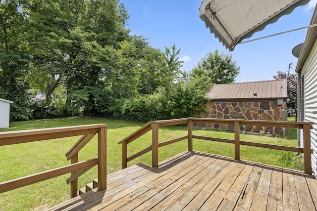 1524 S Thelma Ave, Springfield, MO 65807 - deck featuring a lawn and an outbuilding