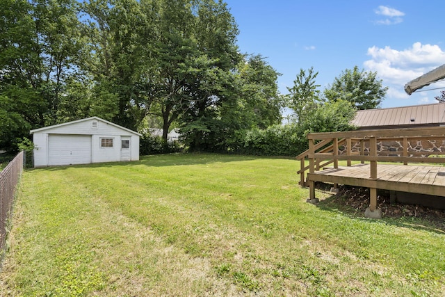 1524 S Thelma Ave, Springfield, MO 65807 - view of yard with a garage, an outbuilding, and a deck