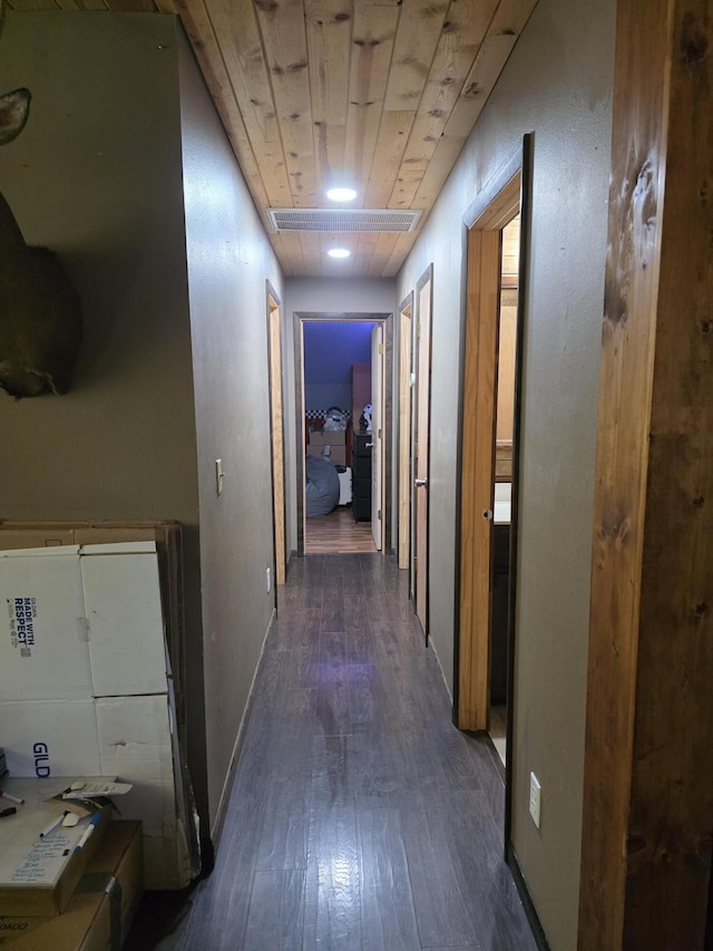 206 Ada St, Greenfield, MO 65661 - hallway with wood-type flooring and wood ceiling
