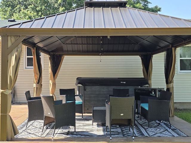 206 Ada St, Greenfield, MO 65661 - view of patio with a gazebo, a deck, and outdoor dining area