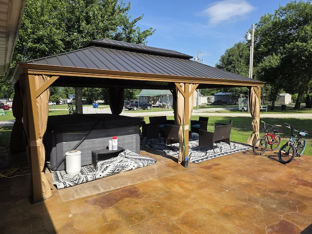 206 Ada St, Greenfield, MO 65661 - view of patio featuring a gazebo